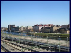 Malmö skyline from the Central station's garage 27 - Railway, canal and Norra Vallgatan